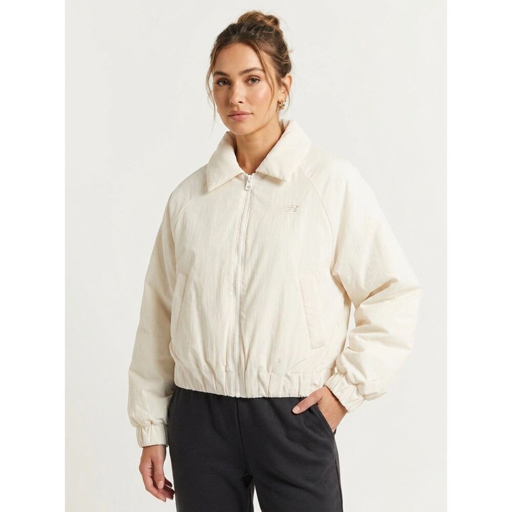 New Balance NB Water Defy Cropped Puffer Jacket Cream XS